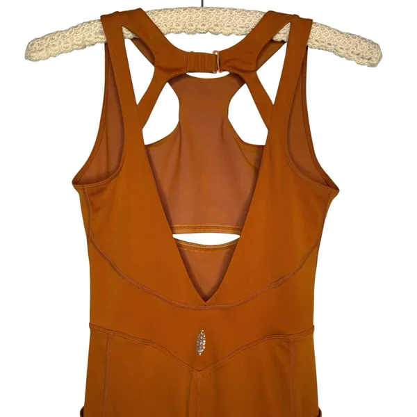 FP Movement Breakaway‎ XS Halogen Jumpsuit Burnt Orange Athleisure Yoga Workout - Image 8