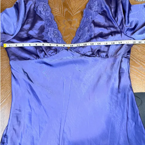 Lulus NWT Illustrious Elegance Periwinkle Satin‎ Long Sleeve Midi Dress Size XL - Image 8
