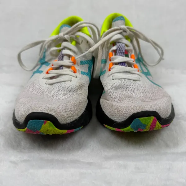 ASICS 1012B246 Womens Running Shoes White Neon Yellow Teal Orange Size‎ 7.5 - Image 4
