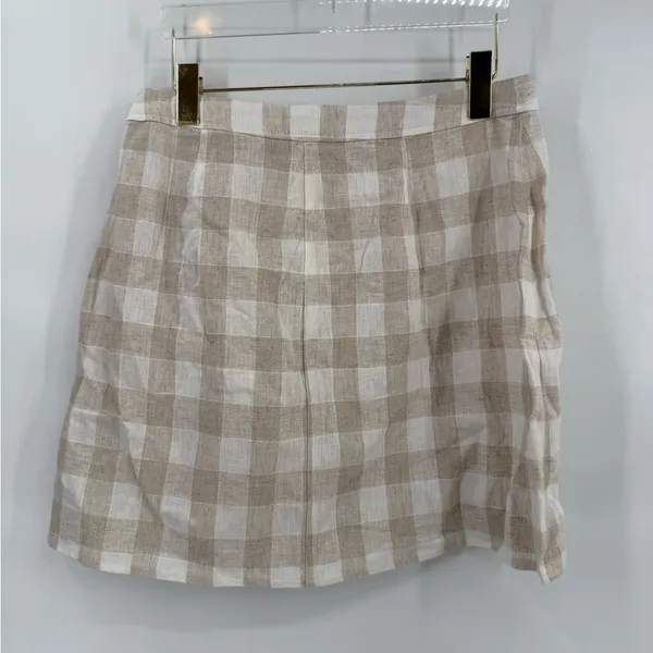 Madewell Linen-Blend Tulip-Hem Mini‎ Skirt Undyed Edition Women’s Size 10 - Image 2