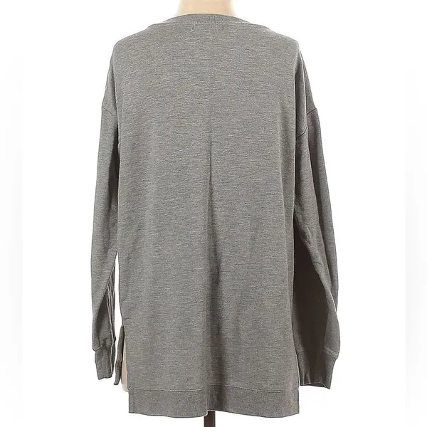 Marled Comfy Cozy Long Sleeve Split Hem Love Sweatshirt Women's Medium‎ Gray - Image 2