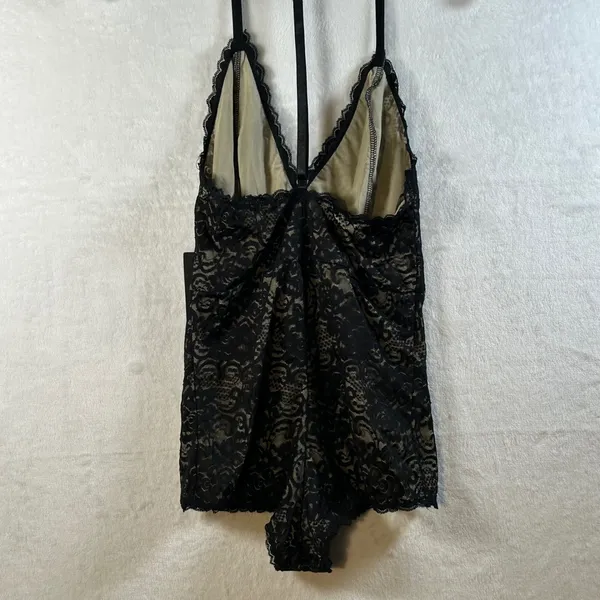Lulus Black Lace Teddy Bodysuit Sheer V Neck Halter‎ Strap Lingerie Size S - Image 7