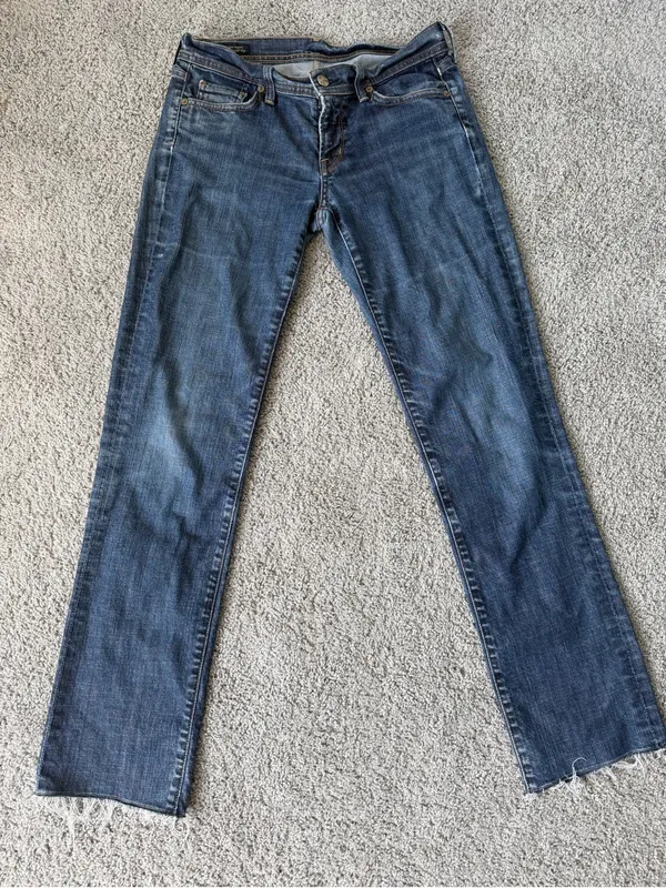 Citizens Of Humanity #142 Low Waist Straight Leg Jeans Size 28 Raw Hem - Image 3