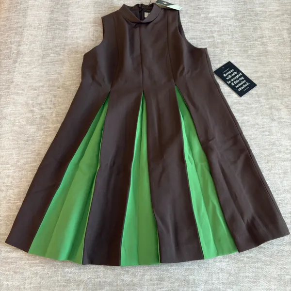 Tuckernuck Brown Green Demitasse Griffiths Dress NWT Size Small Lined‎ - Image 2