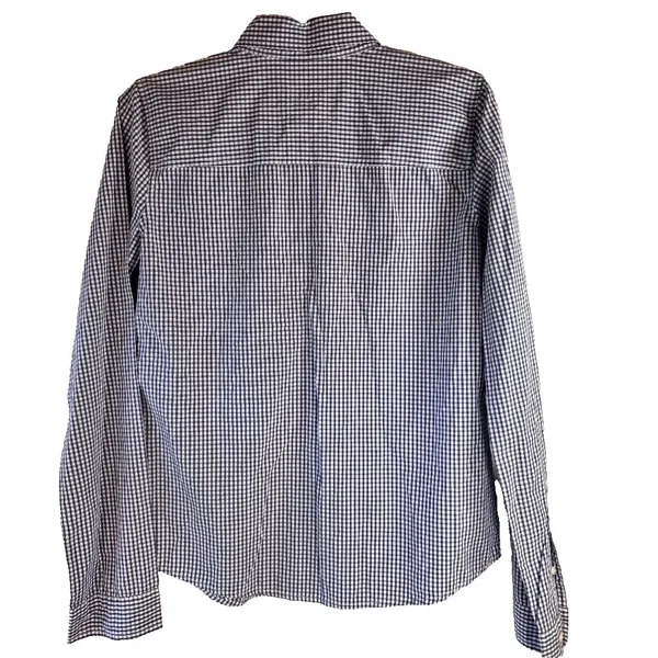Hollister Button up Shirt Long‎ Sleeve Women's Size L Blue Checked - Image 2