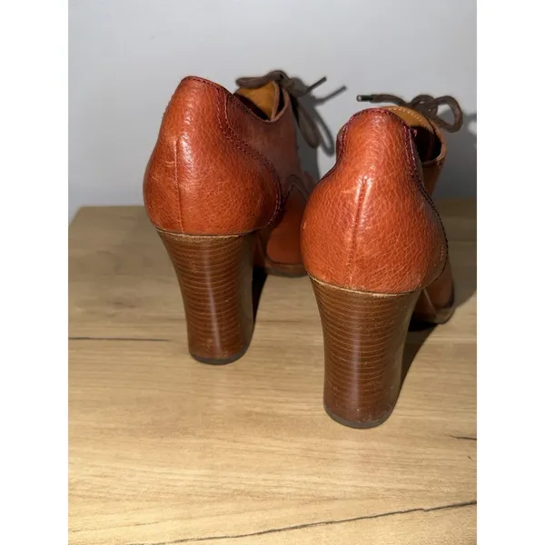 Kork Ease Chianne Brown Leather Lace Up‎ Oxford Wedge Size 8.5 F - Image 5