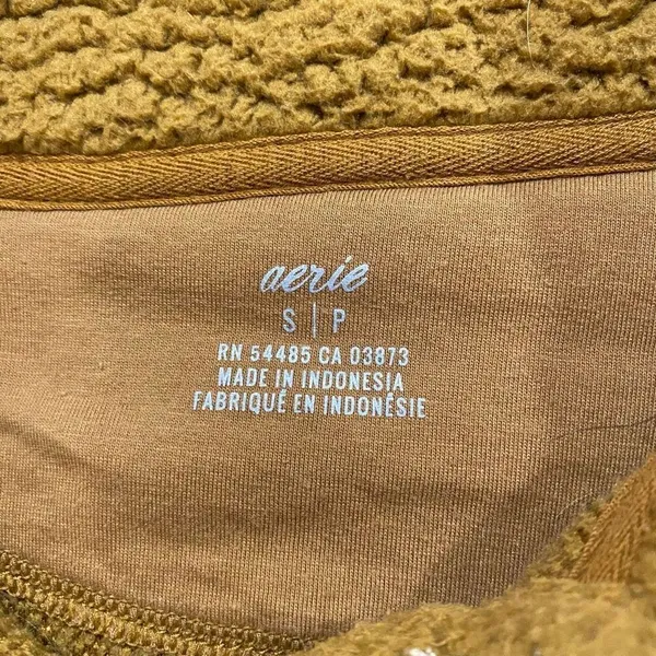 Aerie Sherpa Pullover Small Mustard Fleece Oversized Cozy - Image 4