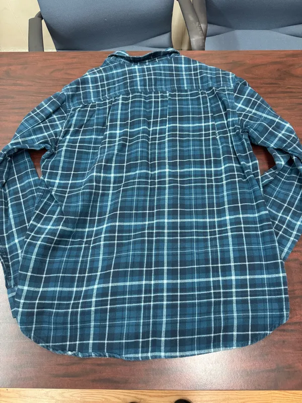 Carhartt Relaxed Fit Mens Blue Plaid Trumbull Button Down Shirt Size Large - Image 3