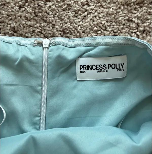 Princess Polly Ramie Strapless Mini Dress Blue - Image 4