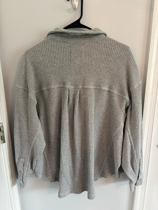 Aerie LumberJane Waffle Shirt Grey - Image 3
