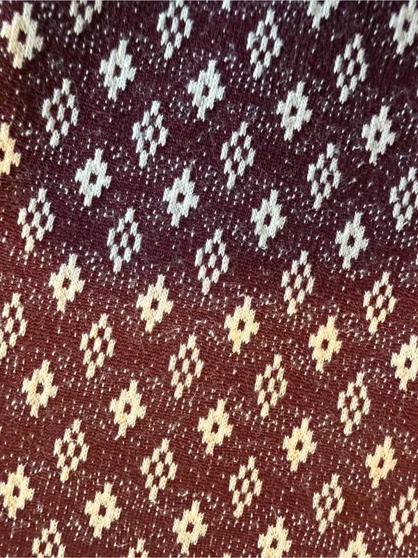 Loft Shift Dress Medium Burgundy Cream Geometric Print Casual Career Teacher D1 - Image 5