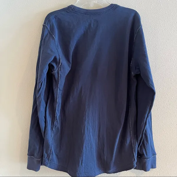 Nike Navy Raw Stitching Long Sleeve Top - Image 5