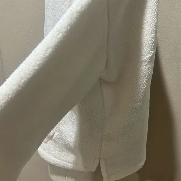 New Balance Women's White Sherpa Half Zip Pullover Jacket Size L Winter Warm - Image 6