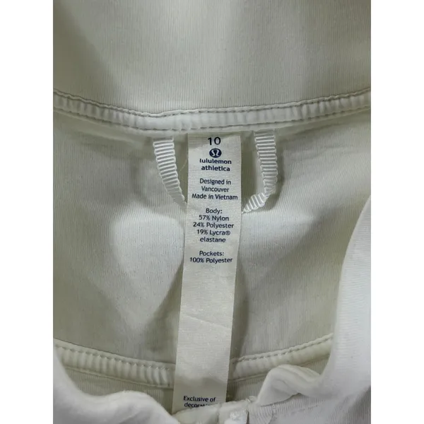 Lululemon Going Places Jacket White Full Zip Bomber Style Stretch Size 10 - Image 8