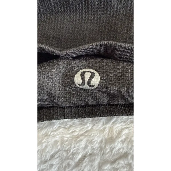 Lululemon Black Athletic Headband Reflective Logo Yoga Running Workout Accessory - Image 2