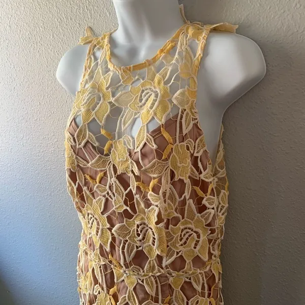 NBD Yellow Lace Mini Dress - Image 7