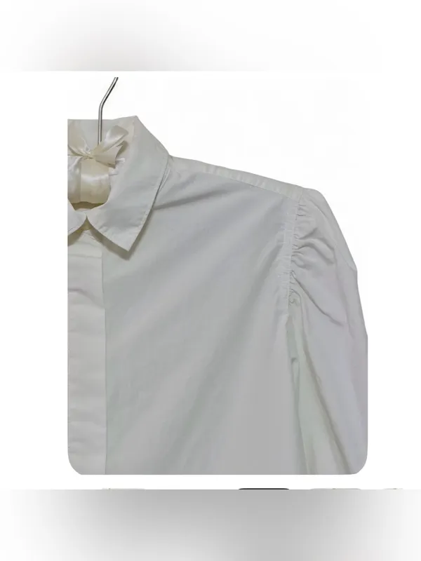 JW Anderson Uniqlo Women’s Cotton Long Tie Sleeved Collared Shirt Size XS - Image 11