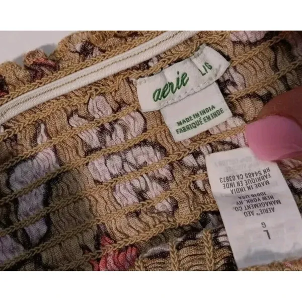 Aerie Cute Cropped Floral Fall Boho Y2K Fall Colored Top Large‎ - Image 2