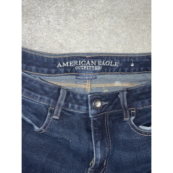 American‎ Eagle Outfitters Jeggings Size 6 Long Women's Stretch Blue Jeans - Image 4