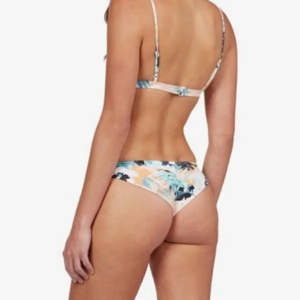 Roxy Printed Beach Classics Brown Blue Zeta Blossom Mini Bikini Bottom‎ Size XL - Image 3