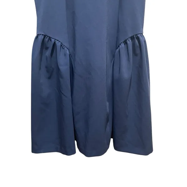 Zara Halter Mini Dress Navy Womens Size Large Sleeveless High Neck - Image 2