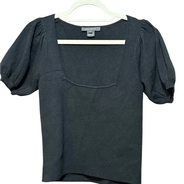 French Connection Women's Jaida‎ Babysoft Square-Neck Sweater Black Sz M - Image 8
