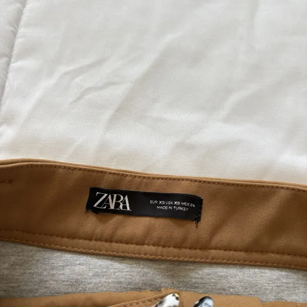 Zara Mini Skirt Womens XS Brown‎ Pockets Officechic Corpcore Business Casual - Image 8