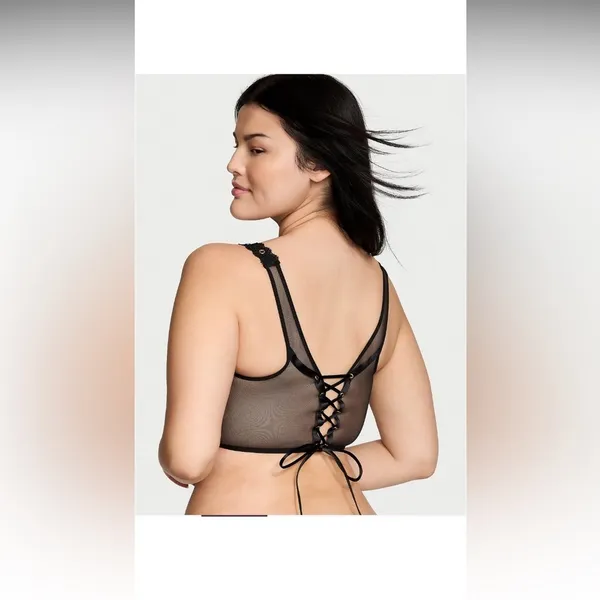 Victoria’s Secret Corset Top S Black Lace Grommet Strappy Festival NWT - Image 2