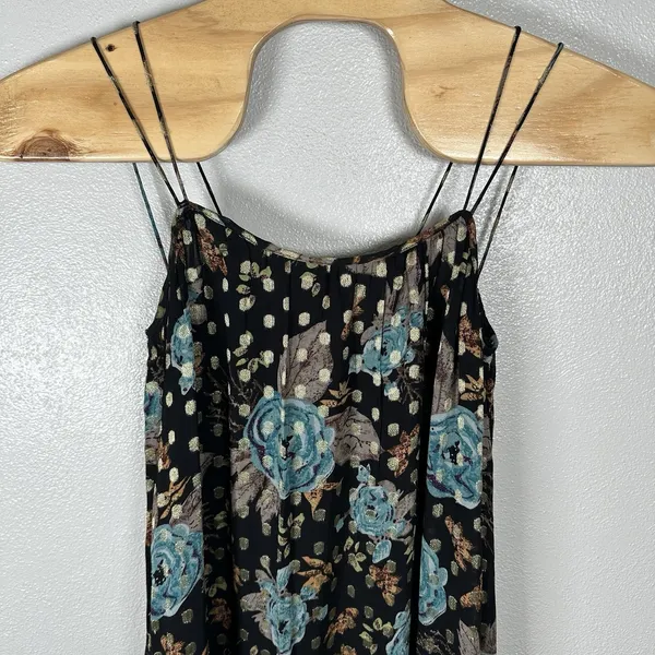 Natural Life The Alice Floral‎ Metallic Maxi Dress Womens XS Sleeveless Tiered - Image 2