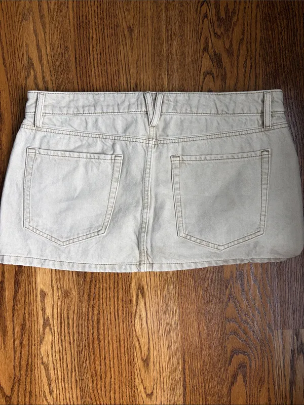 NWT Garage Cream Denim Mini Skirt Size Medium - Image 5