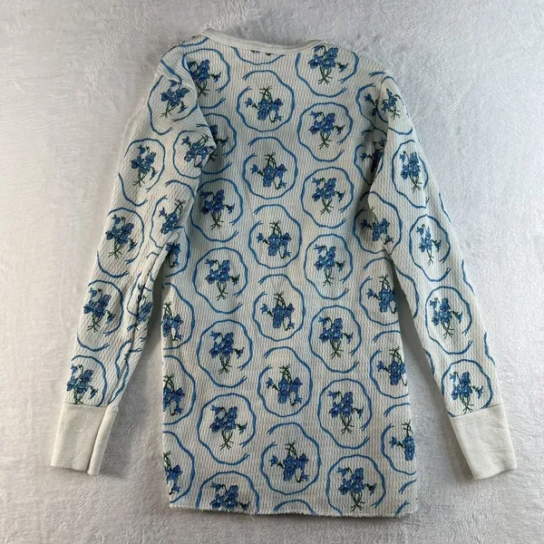 Vintage HEALTHKNIT Small Womens Long John Thermal 2 Pc Set Top Bottom Floral USA - Image 7