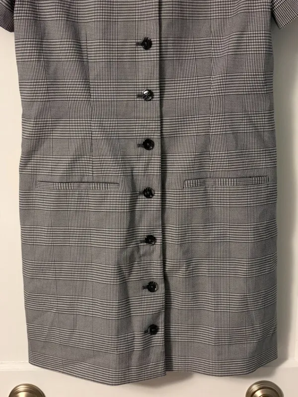 Abercrombie & Fitch Mara Short-Sleeve Vest Mini Dress gray plaid NWT medium tall - Image 5