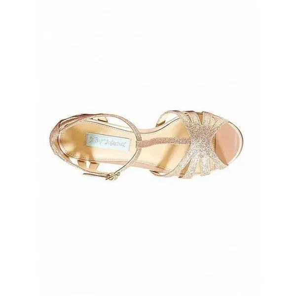 ✨Betsey Blue Tee Strappy Sz 7.5 Heel In Champagne✨ - Image 10