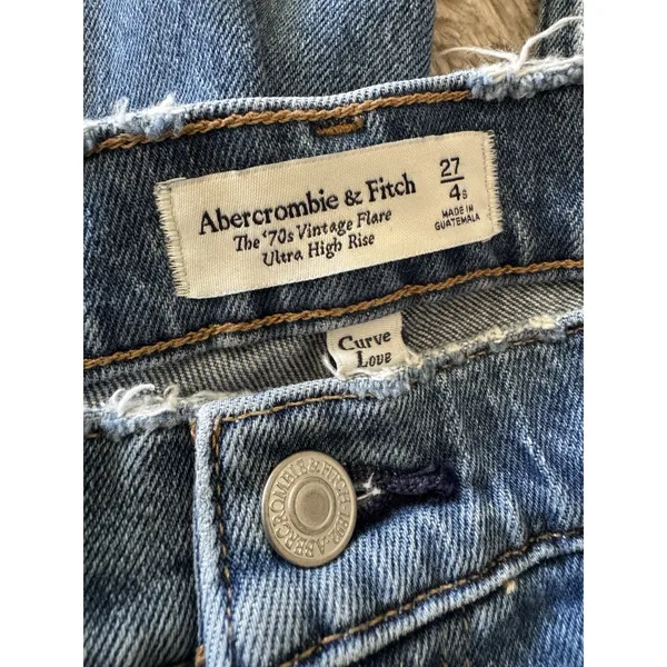 Abercrombie & Fitch Curve Love 70s Vintage Flare Ultra High Rise Jeans 27/4s - Image 8