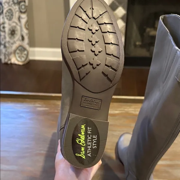 Sam‎ Edelman Gray Leather Riding Boots – Size 6W – New in Box - Image 11