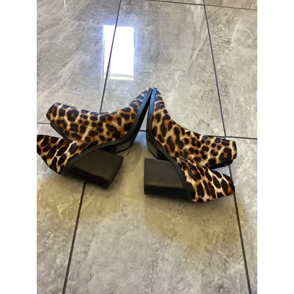 Gianni Bini Boots Womens Size 6M 36.5 Brown Leopard Calf Hair Western Brazil - Image 4