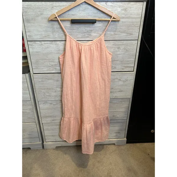 Universal Thread Peach Pink Gauze Tiered Ruffle Mini Dress Large - Image 2
