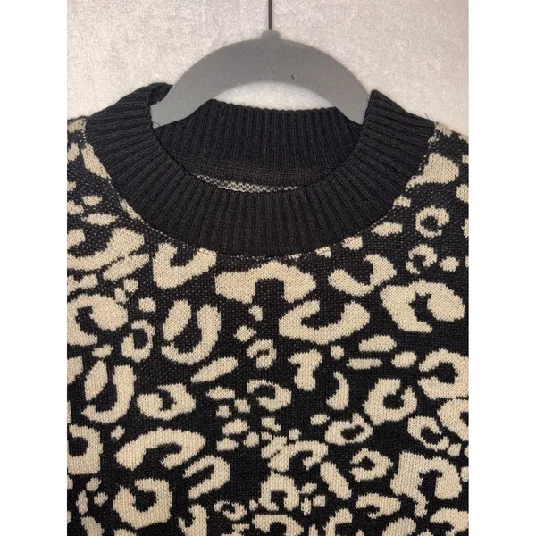 Rifle Jeanswear Mixed Animal Print Sweater Leopard Zebra‎ Khaki Black Small - Image 2