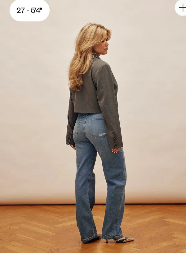 Djerf Avenue Mid Straight Jeans Blue - Image 2