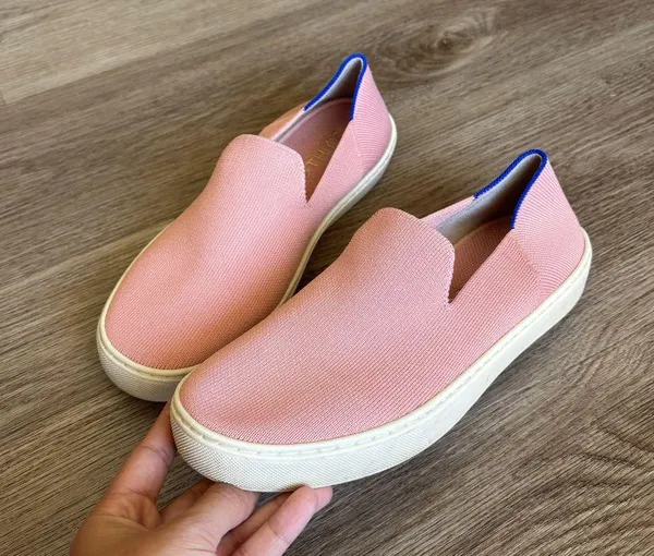 rothy’s RETIRED RARE the sneaker coral pink slip-on shoes limited edition 8 - Image 10