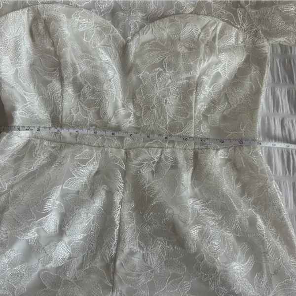 Lulus My Clarity Ivory Mesh Floral Embroidered Romper Bridal Size Medium Lace - Image 9
