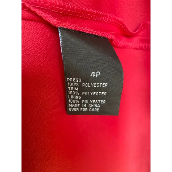 A G B Cocktail Mini Dress Bow‎ Waist Petite Red Pleated 4P Elegant Quiet Luxury - Image 7