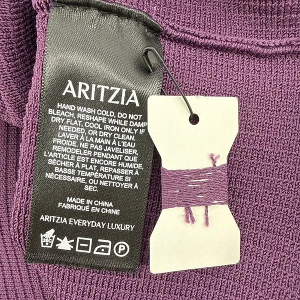 Aritzia Babaton‎ Sculpt Knit Racer Mini Dress L Dewberry Purple NWT Ribbed Tank - Image 8