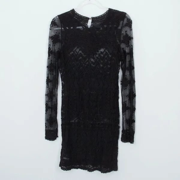 Umgee USA Black Lace Long Sleeve Dress Women's Size‎ Small - Image 6