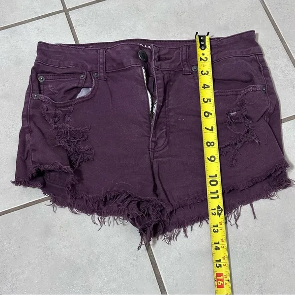 American Eagle Women‎ Purple Cut Off Distressed Shorts Stretch Size 6. - Image 6