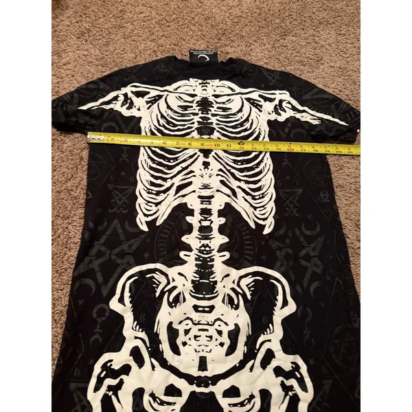 Killstar Black T Shirt Skeleton Dress Size Small Goth Rock Grunge Mythical - Image 5