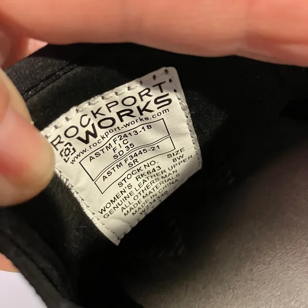 Rockport works black leather loafers slip on‎ shoes women's size 8W casual - Image 10