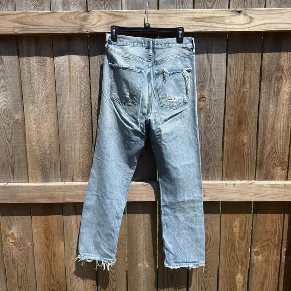 AGOLDE 90's Jean Light Wash Distressed Straight Leg Denim A069D-1206 Size 27 - Image 2
