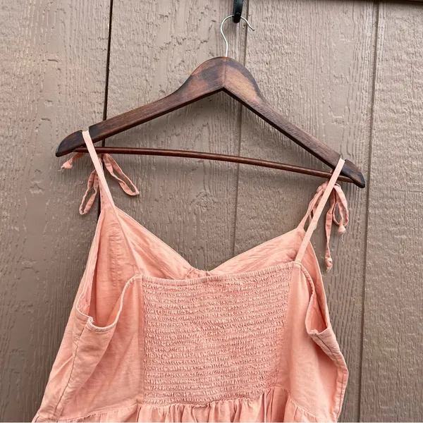 Aerie Womens Dress Orange Sleeveless Button Front Linen Tie Straps Size XL - Image 5