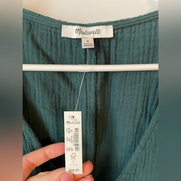 Madewell Teal V- Neck Mini Dress- NWT - Image 2